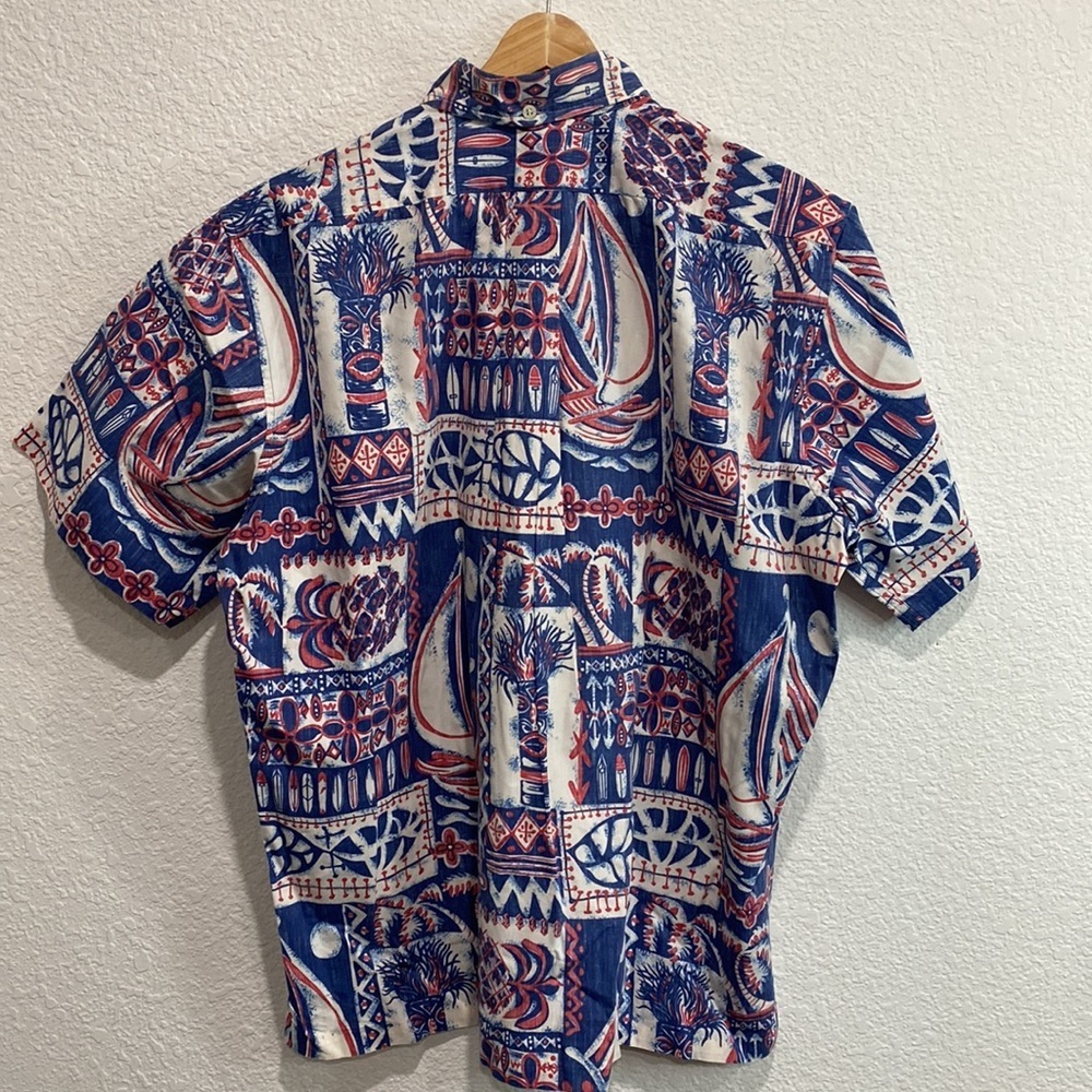 Phil Edwards by Reyn Spooner 100% Cotton Short Sleeve Hawaiian Tiki Shirt Size M - Picture 6 of 7